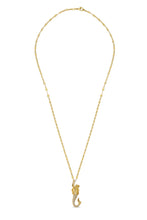 Gold Plated Mermaid Necklace - With Clear Swarowski Crystals