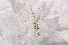 Gold Plated Mermaid Necklace - With Colored Swarowski Crystals